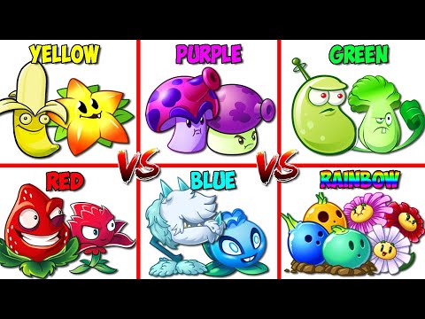 Random 7 Pairs Colorful Plant Team - Who Will Win? - PvZ 2 Team Plant Vs Team Plant