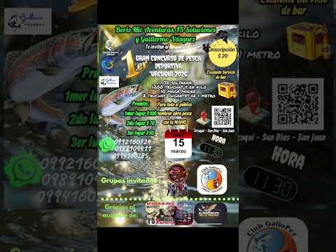 imbabura Ibarra cantón urcuqui te espera al gran concurso de pesca  deportiva  #pesca #parati #fish