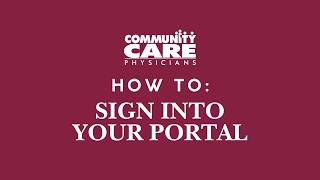 Patient Portal: How to sign in