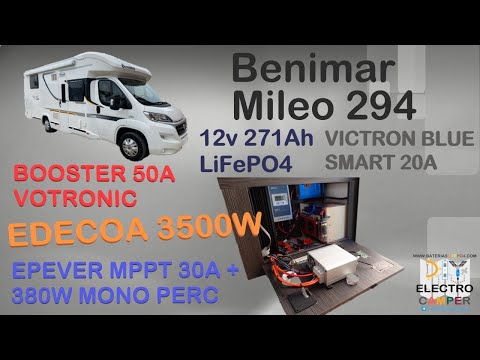 🚐DIY ElectroCamper🏕️ AC Benimar Mileo 294, Instalación Booster + Inversor + MPPT + Batería LiFePO4 🔋
