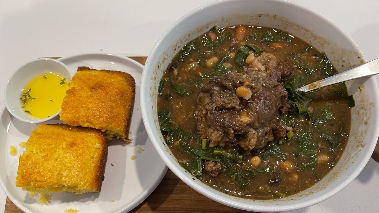Easy Oxtail, 15 Bean, Collard Green Soup @FoodNetwork