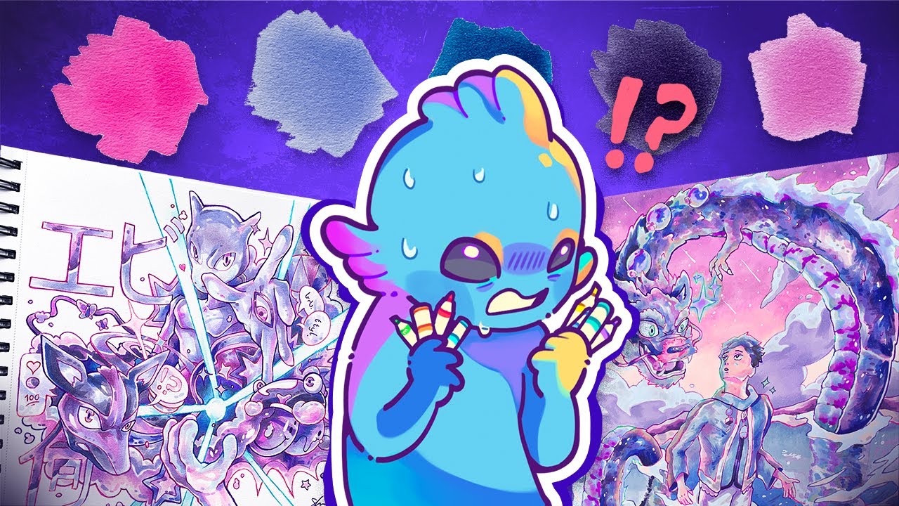 I Tried Making HYPERPOP Art... 🎨 (drawing with saturated colors)