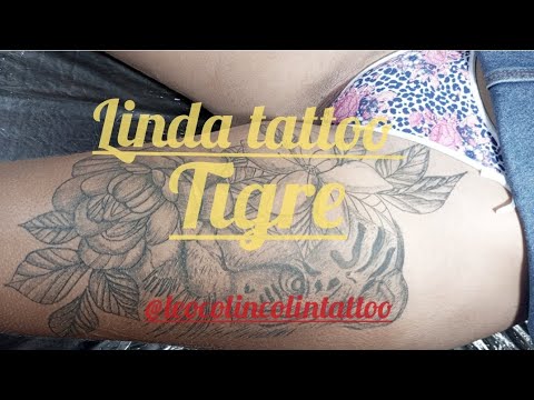 Linda Tattoo de Tigre Whip Shading Leo Colin Colin Tattoo floral