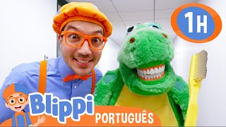 Blippi Vai ao Dentista! | 1 HORA DO BLIPPI BRASIL! | Vídeos Educativos em Português