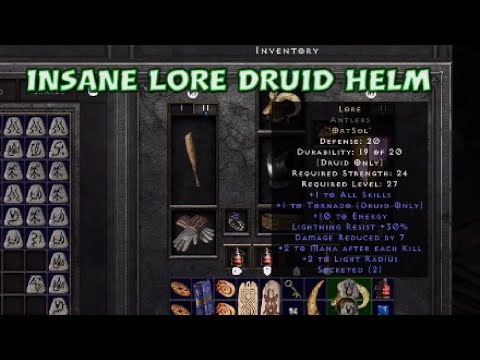 Diablo 2 Resurrected Lore Runeword | Insane Lore Druid Helm !!