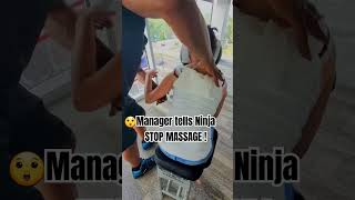 NO MASSAGE Here! Unexpected Interruption of a Relaxing chair massage by Chaz Armstrong Massage Ninja