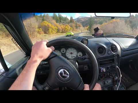 Turbo NB Miata chasing a Lotus Elise through a Canyon. Can the Miata keep up?