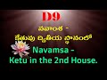 Navamsa - Ketu in the 2nd House. MS Astrology - Vedic Astrology in Telugu Series.