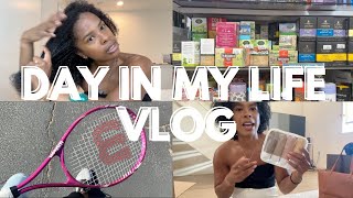 How I Style My 3C/4A Curls With 2 Products | DIML Vlog (starting tennis, amazon haul, marshall's)