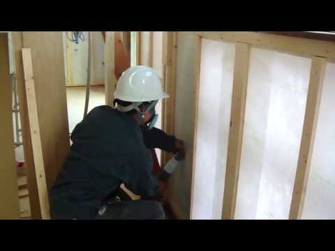 セルローズファイバーの壁施工動画サムネイル