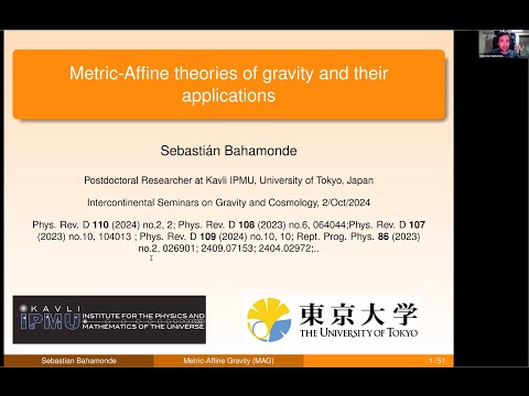 ISGC 241002 talk by Dr. Sebastian Bahamonde - Kavli IPMU, University of Tokyo