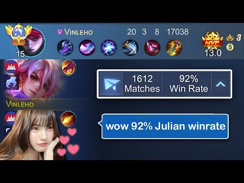 1612 Match (92% Win Rate) Top Global Julian | Build Top 1 Global | MLBB