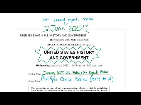 Thumbnail for January 2025 United States History and Government Regents Review by United States