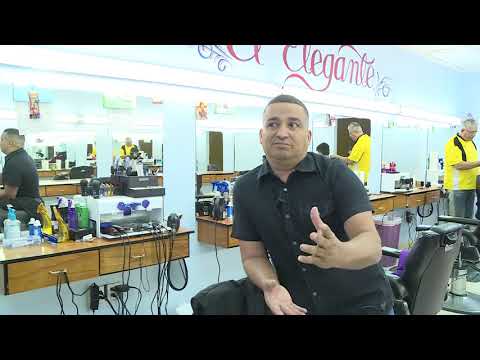 Geiser Conde, owner of El Elegante Barbershop