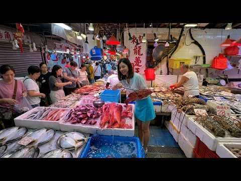 香港人買海鮮聖地：楊屋道街市，檔口極多，價格全港最平，從平價蜆貝，到生猛龍蝦、鮑魚、東星斑應有盡有；荃灣人氣最旺的海鮮市場  Seafood Market StreetFood Citywalk