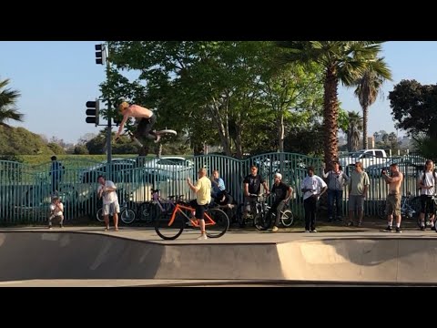 Kole Voelker Blasting over Dave Voelker OB Skate Park 1/25/2020