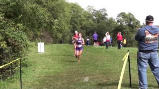 preview picture of video 'Jenna Flairty holding first place in the St. Henry Invitational.'