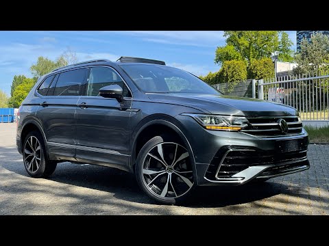 Volkswagen NEW Tiguan Allspace R-line 2022 in 4K Platinum Grey 20 inch Misano Walk around & Detail