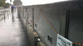 【4K】BGM入　大雨の京都嵐山　桂川と渡月橋☔️ Heavy rain Arashiyama Togetsu Bridge and Katsura River