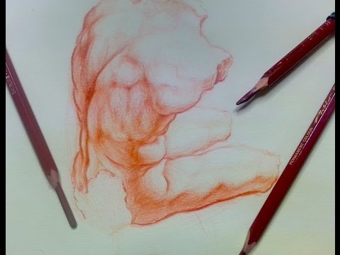 Figure drawing Tips Demo | Belvedere Torso on toned paper