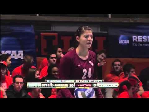 NCAA Women's Volleyball 2013 Wisconsin vs Florida State [Set 2 Part 1]