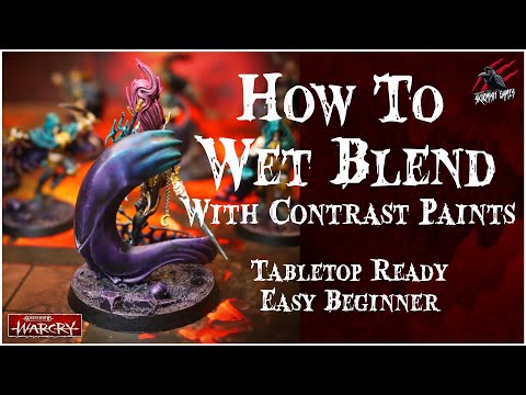 HOW TO PAINT A WET BLEND WITH CONTRAST PAINTS - Warhammer Warcry Beginner Step by Step Battle Ready