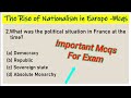 CBSE MCQ Questions for Class 10 Social Science History – The Rise of Nationalism in Europe #class10