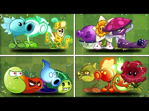 Team Plant (Snowpea + Electric Peel) Vs 03 Team Plant Max Level   Who Will Win？- PvZ 2 Team Plant
