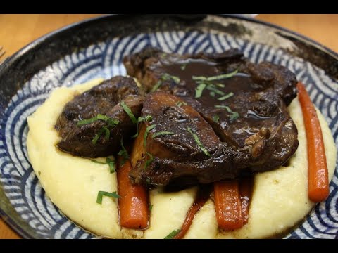 Braised Beef and Veal Shanks with Mashed Potatoes & Glazed Carrots