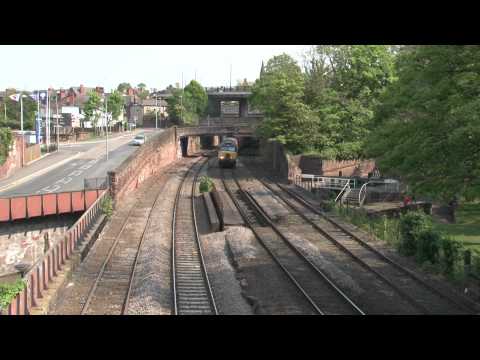 57313 and 390034, City of Carlisle, on 1D83, 08:50, London Euston - Holyhead
