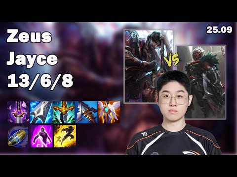 🔥 Zeus Jayce Top | Korea Challenger Solo Queue | Patch 25.09 | League of Legends 🔥