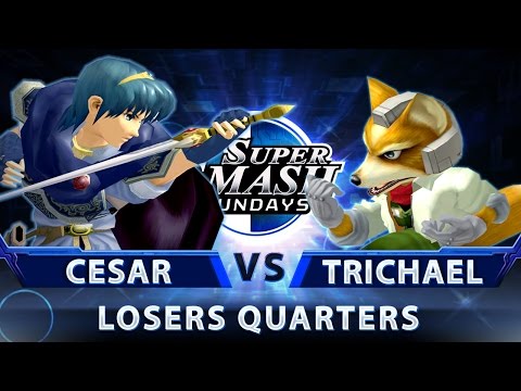 SoCal Arcadian - Cesar (Marth) vs. Trichael Man (Fox) - SSBM Top 8 Losers Quarters - Smash Melee