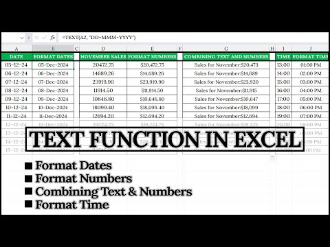 Master the TEXT Function in Excel – Format Dates, Numbers & More Easily!