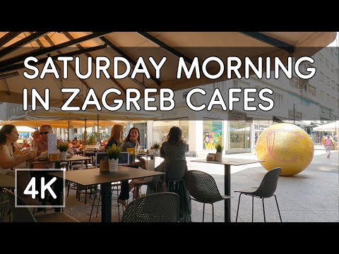 Walking Tour: Summer Saturday Morning in Zagreb Downtown Cafes (Croatia) - 4K UHD Virtual Travel