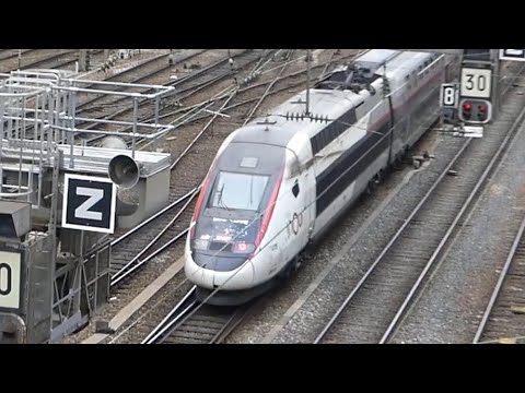 Trains at Paris Est with TGV, ICE, TER, RER, Metro