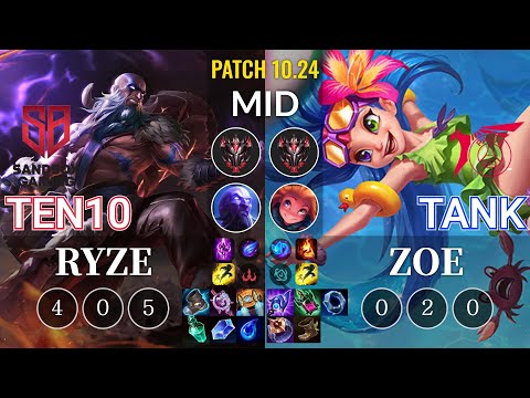 SB Ten10 Ryze vs TLN Tank Zoe Mid - KR Patch 10.24
