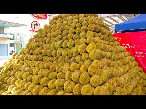 Smell of Hell Taste of Heaven !! Durian Fruit Cutting Skills - Thai Street Food