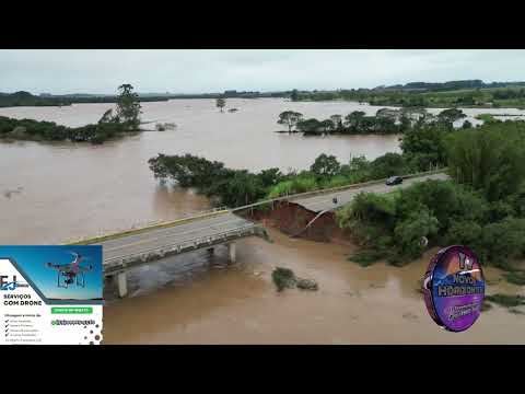 imagens feitas pela TV NOVOS HORIZONTES e EJ DRONES na entrada da cidade de Restinga Seca