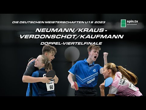 Neumann/Kraus - Kaufmann/Verdonschot I Mixed-Viertelfinale Tischtennis-DM U19 2023