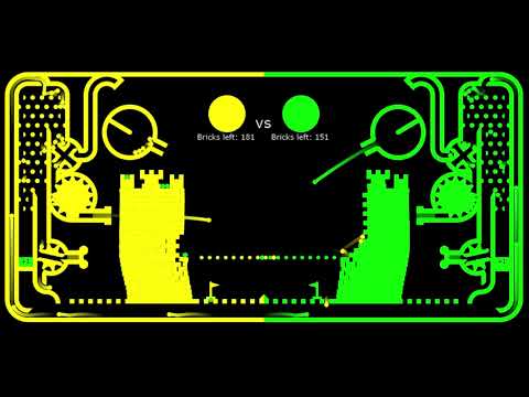 Castle Destruction 2 - Yellow vs Lime - Marble Race in Algodoo |New weapon! (Unexpected winner!) CC