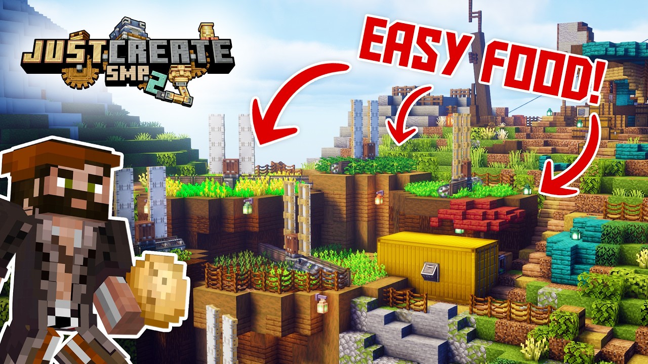 I built EASY food farms in Create Mod! Just Create 2: Ep 3