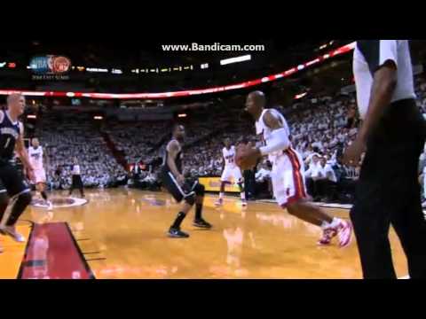 Ray Allen BIG Layup NBA Playoffs R2G1 Heat Vs Nets
