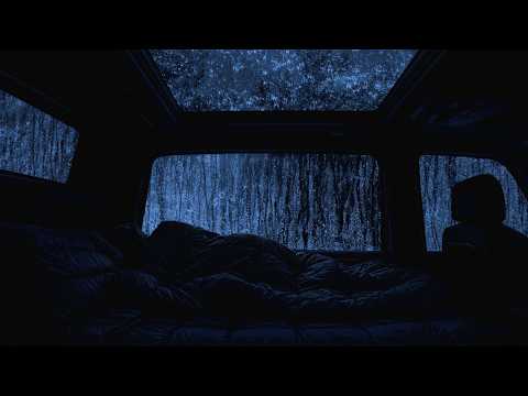 Fall Asleep in 5 Minutes Listening to Soft Rain and Gentle Thunder in a Camper Van - Black Screen 2H