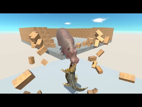 Dance Attack by GIANT BABY HIPPO in Sky vs ALL UNITS Animal Revolt Battle Simulator