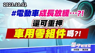 【量子戰情室】#陳武傑1031 #電動車成長放緩…?!還可重押『車用零組件』嗎?! (圖)