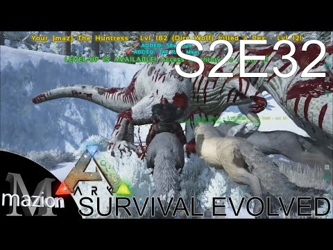 ARK: Survival Evolved - Taming a 120 Dire Wolf and a Rex! S2E32 Gameplay