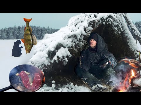 Relax by the Campfire🔥 Winter CATCH & COOK [ASMR Bushcraft]