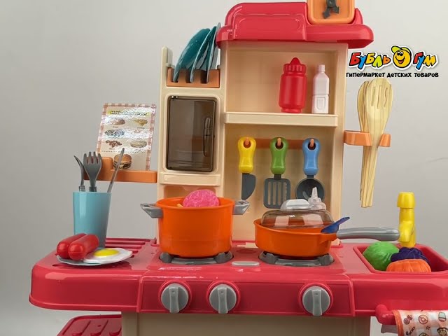 Набор игровой Lanson Toys Кухня розовая световые и звуковые эффекты с водой 63см - видео