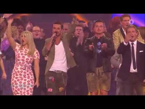 Schlagerbooom 2017 Klubbb3, B.Egli en A.Gabalier bedanken in hun eigen taal voor het kijken