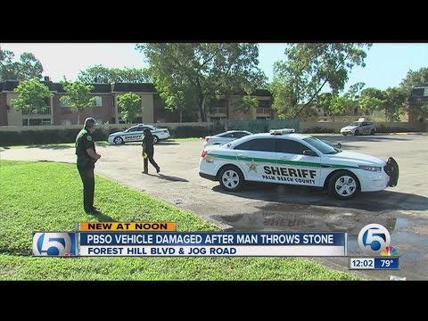 Man suspected of throwing stone at PBSO car